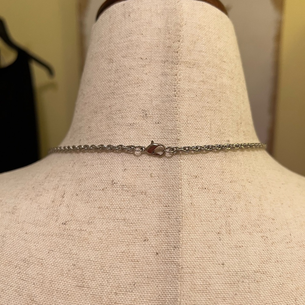 Silver Crystal Cluster Pendant Necklace - Picture 5 of 6
